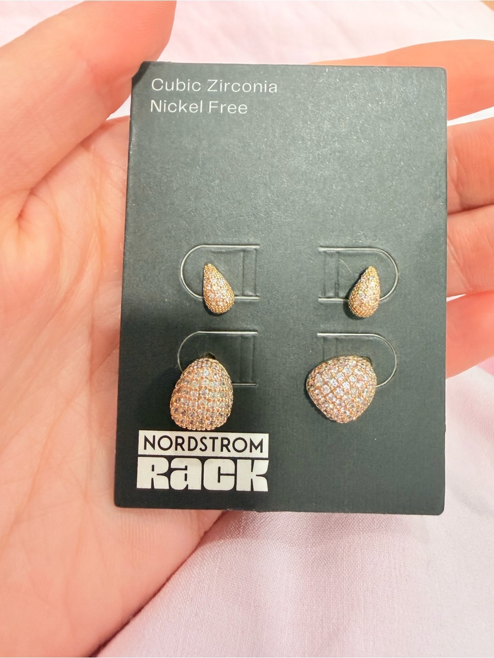 Rose Gold Pavé Teardrop Stud Earring Set - Nordstrom Rack